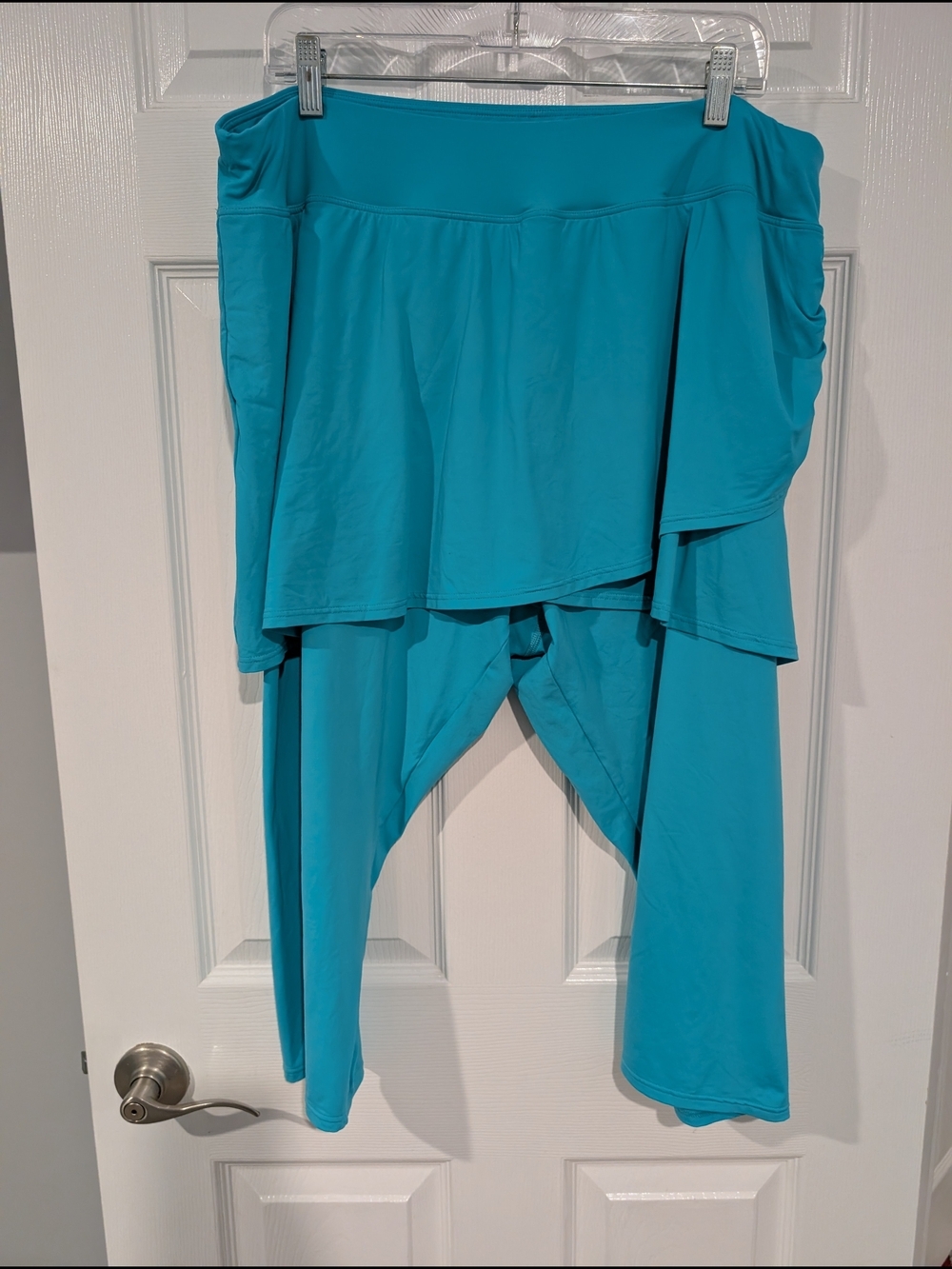 Lands' End Turquoise Blue High Waisted Flared Swim Skort w/ Capri Size 3X